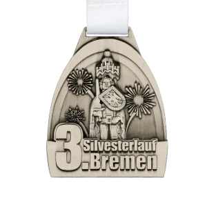 Custom made medal for 3 Silvesterlauf Bremen
