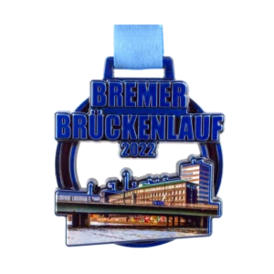 Custom made medal for Bremer Brückenlauf 2022