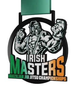 Printed steel medals lasercut Irish Masters