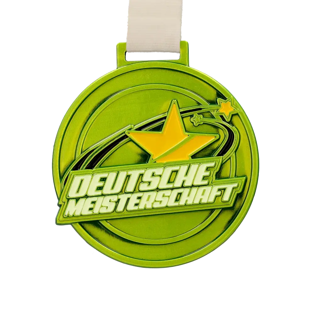 GreenDeutsche Meisterschaft medal with white ribbon