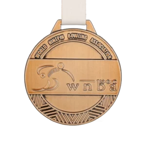Custom made medal for World Ninepin Bowling Association