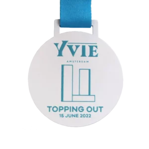 Custom made medal for YVIE Amsterdam Topping Out 2022