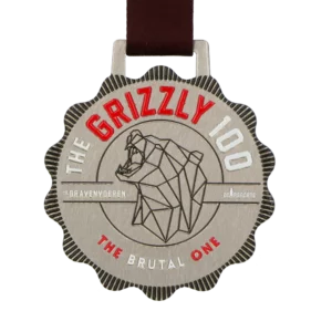 Custom made medal for Grizzly 100