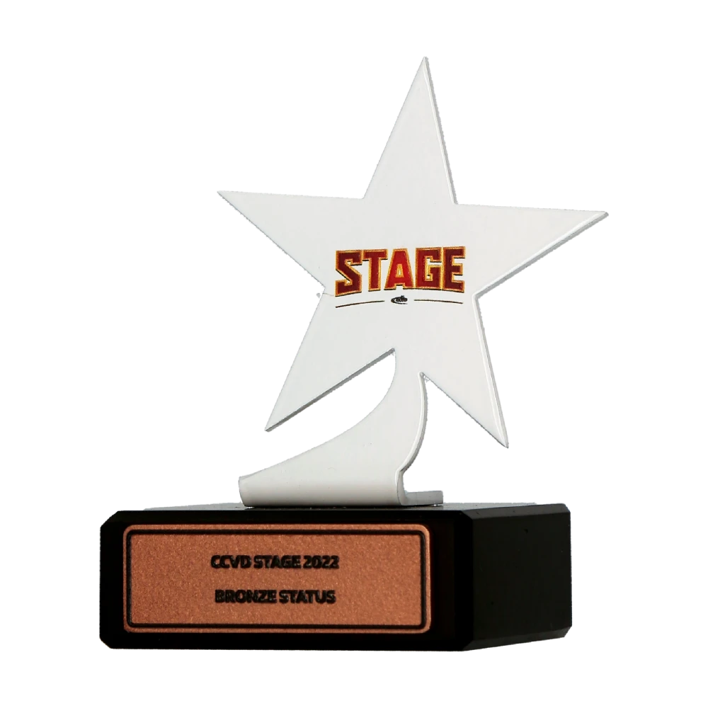 White Stage trophy on marble base
