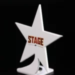 White Stage trophy on marble base detail