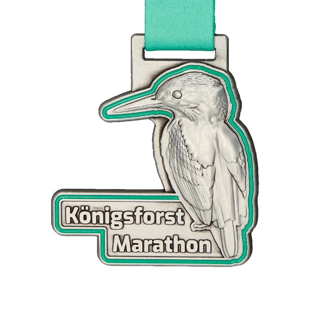 Bird shaped marathon medal
