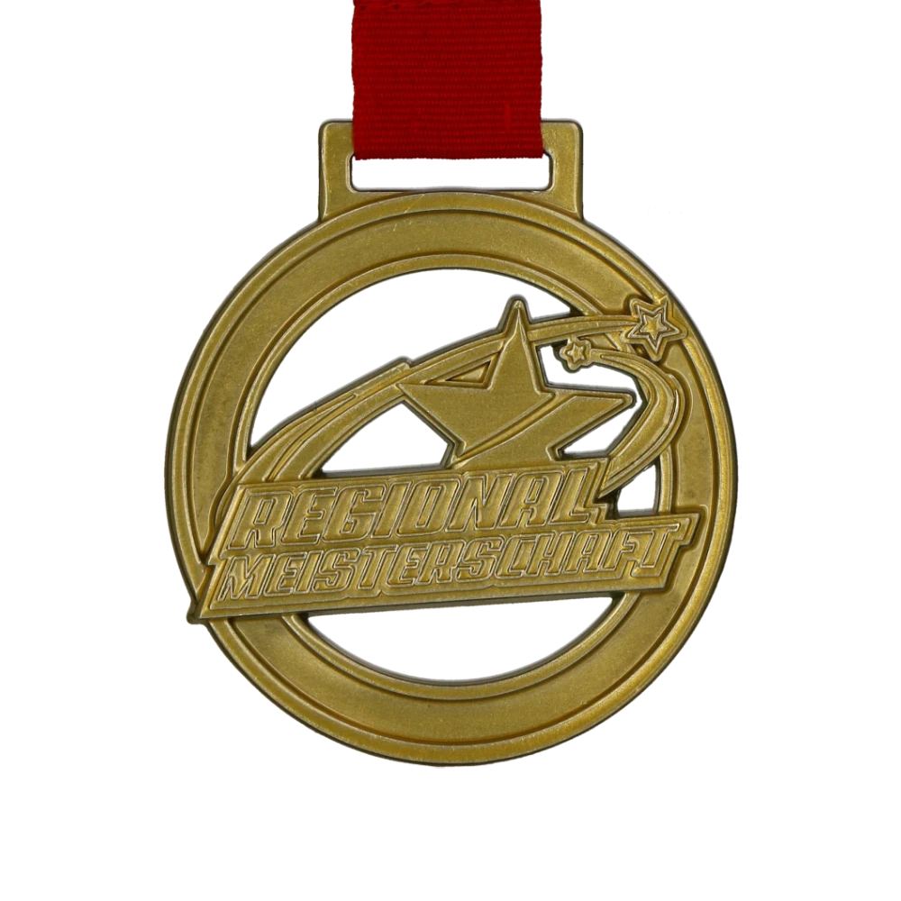 Gold Round Medal with Cutouts in the Middle