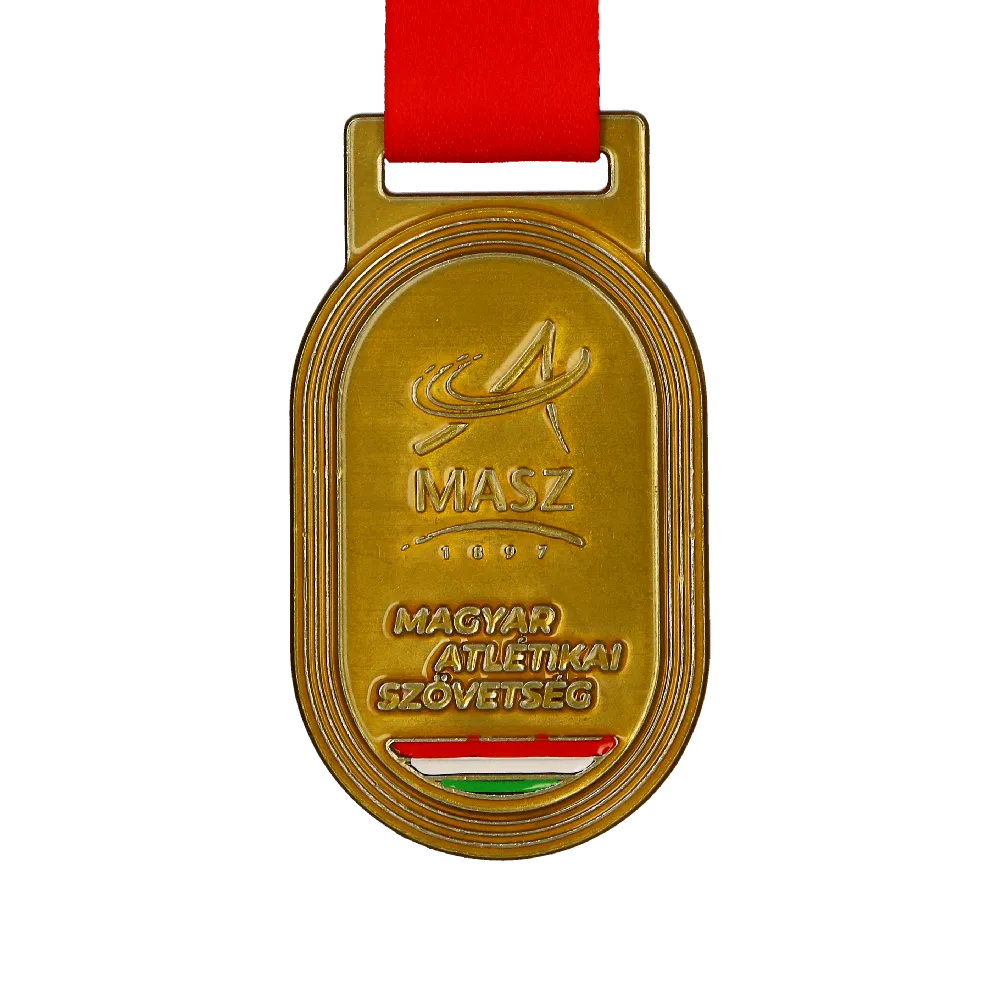 Gold Medal in the Shape of an Athletics Track
