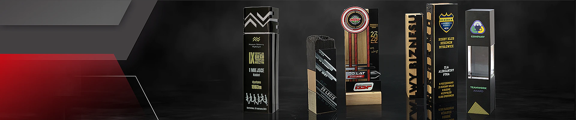 Column awards made from various materials