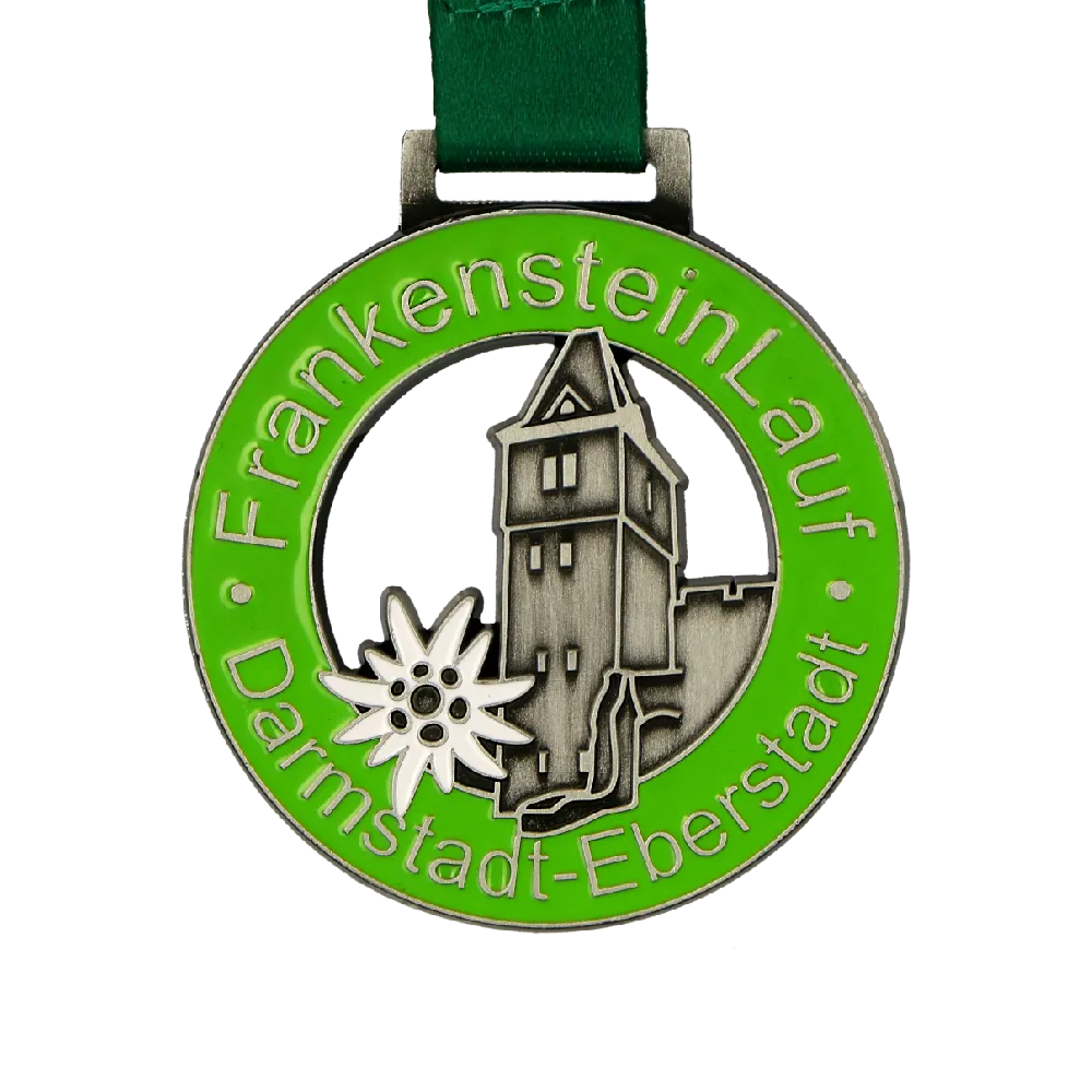 Round Medal with Tower-Shaped Cutout