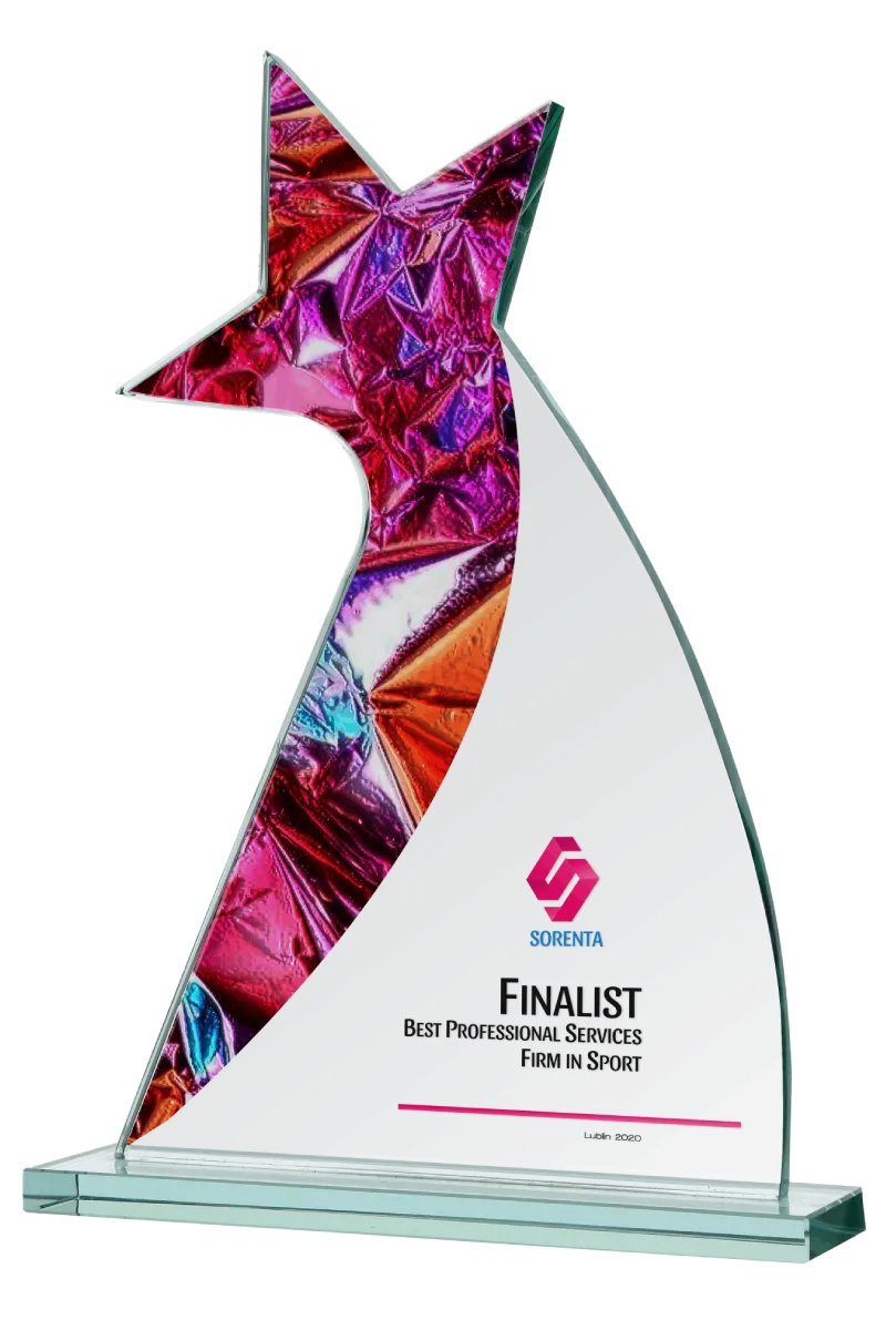Colour print personalization on star trophy