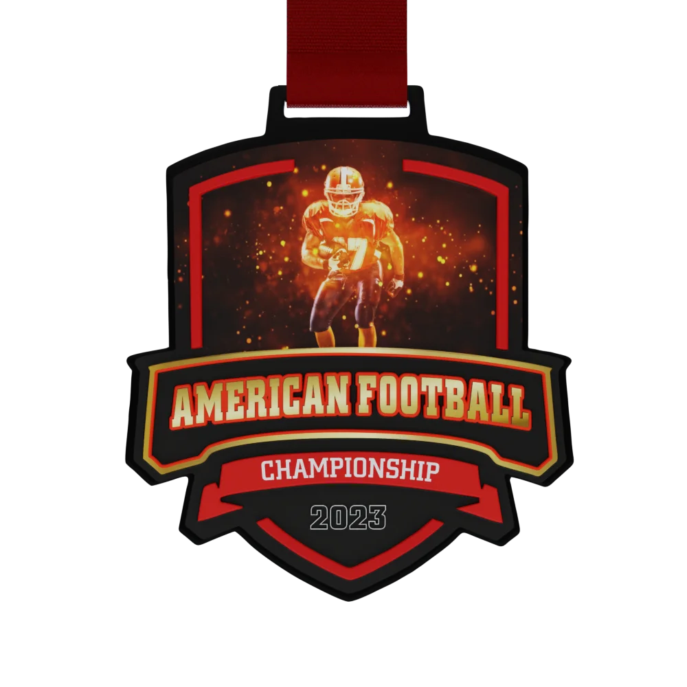 American Football Championship Medals made from black steel