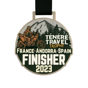 Custom made medal for Tenere Travel Finisher 2023