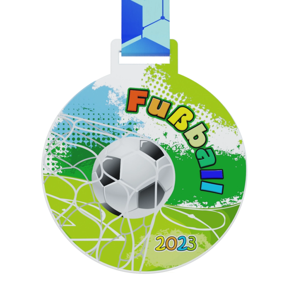 Kids' Coloured Football Medal
