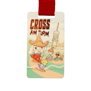 Custom made medal for Cross Am Turm Run