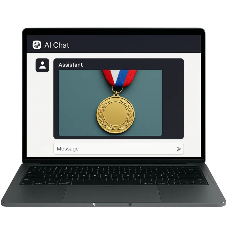 AI chat showing a gold medal image