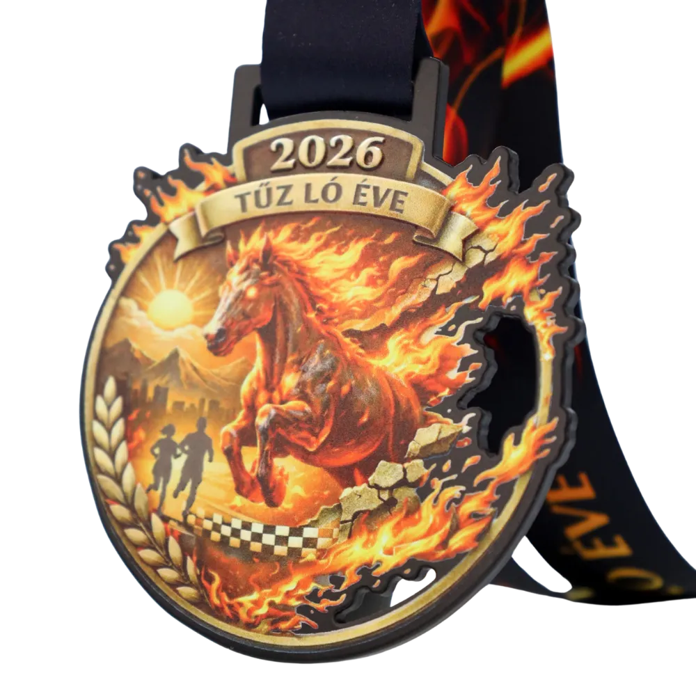 Medaglia personalizzata con colori vivaci e stampa UV